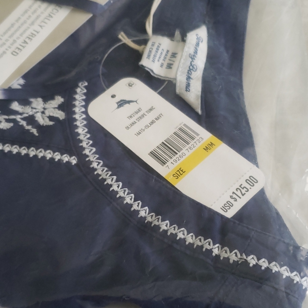 Tommy Bahama NEW Tunic Embroidered Top Shirt Women's M - Picture 7 of 11